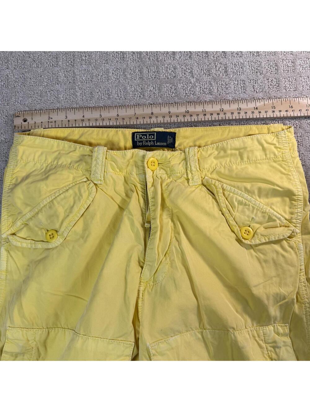vintage polo ralph lauren yellow cargo pants 32 - Picture 6 of 9